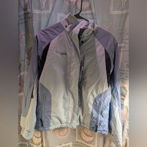 Columbia Light Blue Winter Jacket W/ Some Visible Wear & Stains, Youth 14-16
